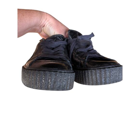 Rihanna Fenty x Puma Black on Black Creepers Wrinkled Patent Lace Up Shoes - 7.5 - Picture 10 of 11